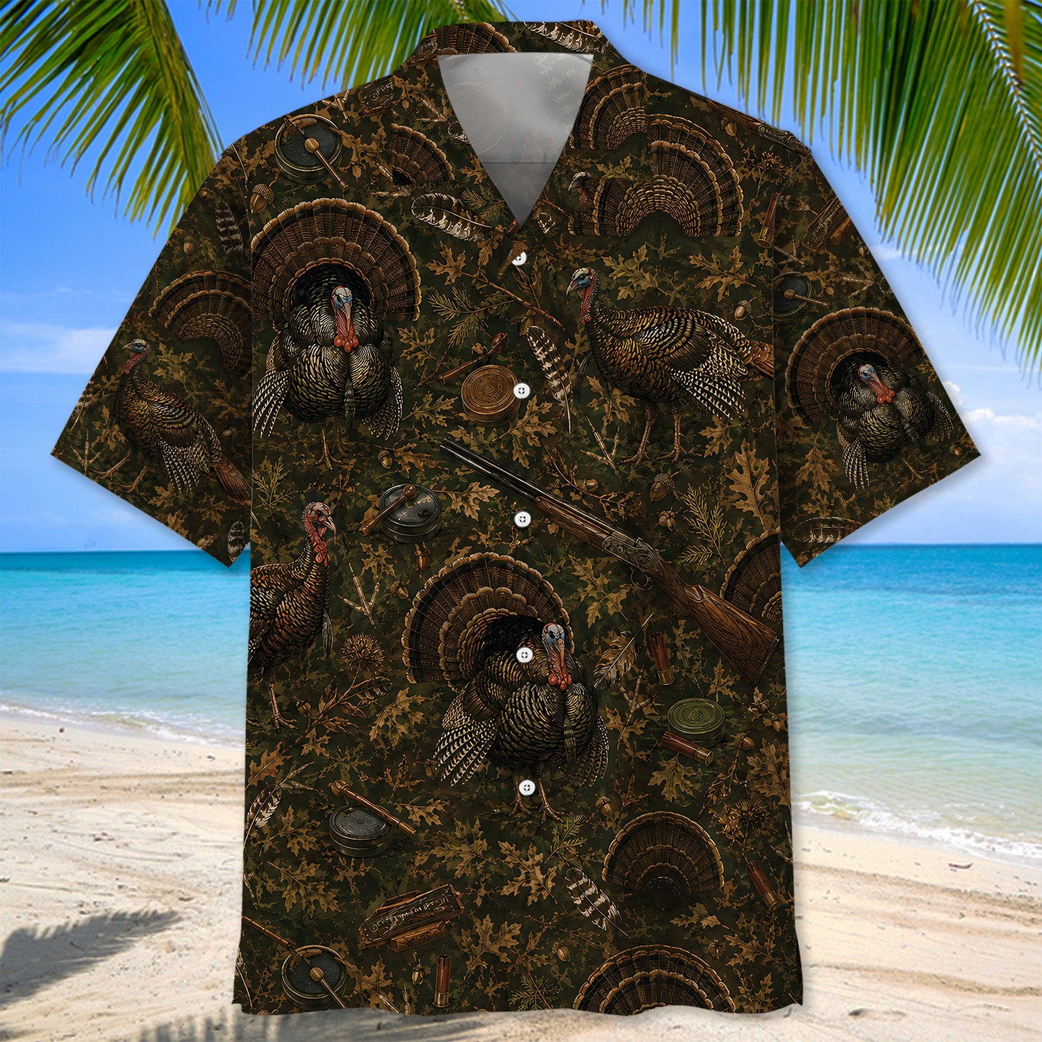 Vintage Turkey Hunter Hawaiian Shirt