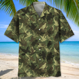 Camouflage Mourning Dove Pattern Hawaiian Shirt