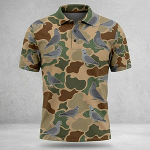 Dove Hunting Camouflage Pattern Men Polo Shirt