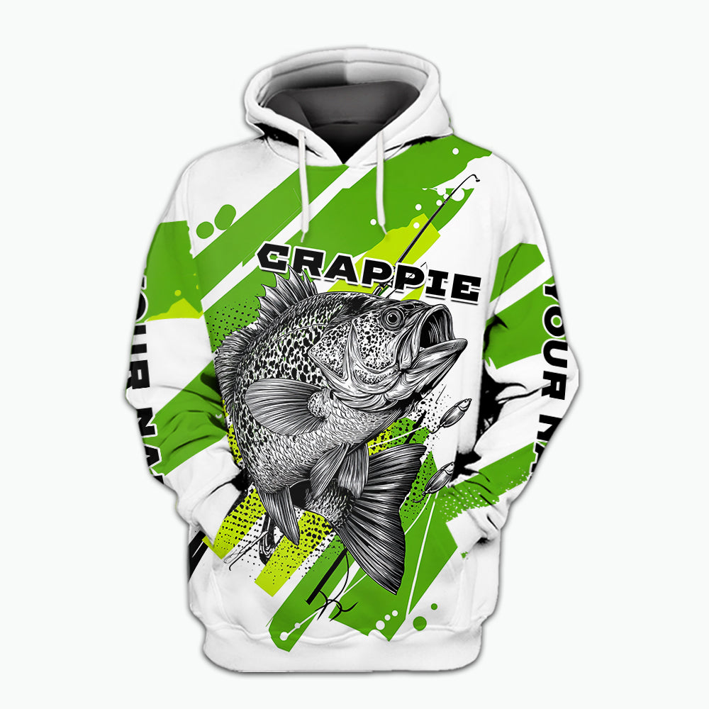 Custom Name Crappie Fish Green All Over Print Shirt