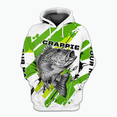 Custom Name Crappie Fish Green All Over Print Shirt