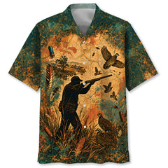 Vintage Quail Hunter Distressed Hawaiian Shirt
