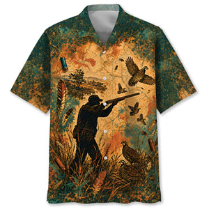 Vintage Quail Hunter Distressed Hawaiian Shirt