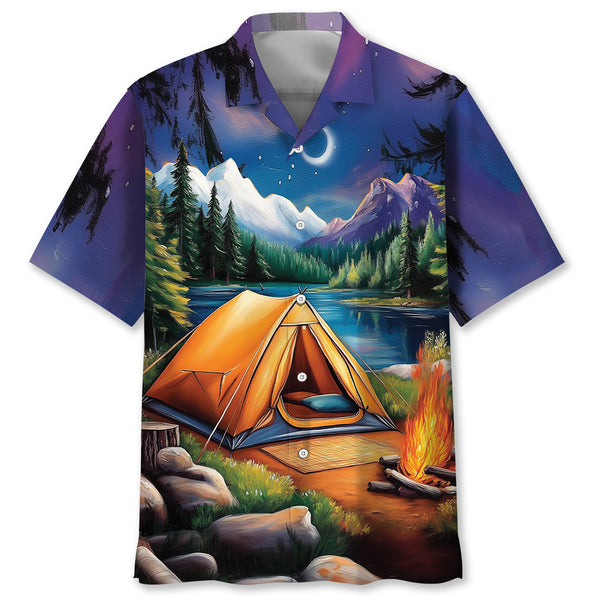 Campfire Vintage Art Hawaiian Shirt