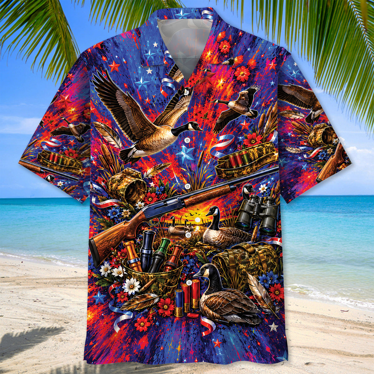 Colorful Goose Vintage Art Hawaiian Shirt