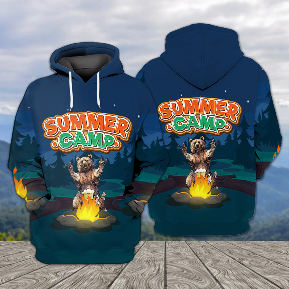 Summer Camp Grizzly Bear All Over Print Shirt
