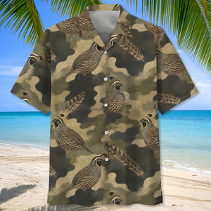 Quail Camouflage Graphic Pattern Hawaiian Shirt