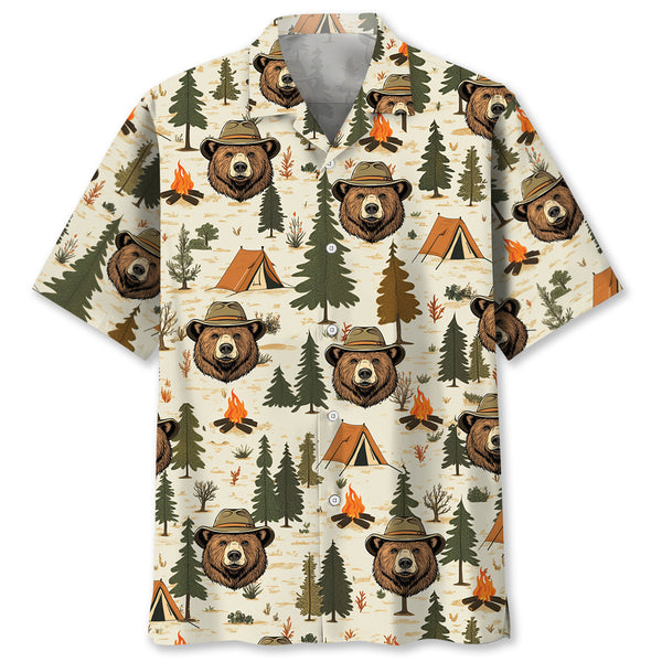 Cool Bear Camping Hawaiian Shirt