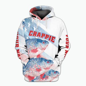 Custom Name Crappie Fish America All Over Print Shirt