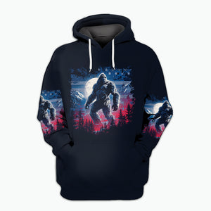 Strong Patriotic Bigfoot Not All Who Wander All Over Print Shirt