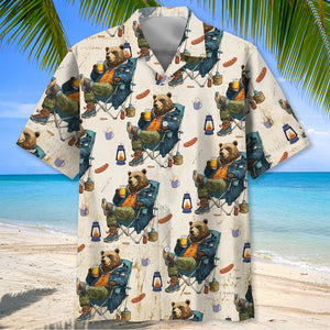 Funny Bear Go Camping Hawaiian Shirt
