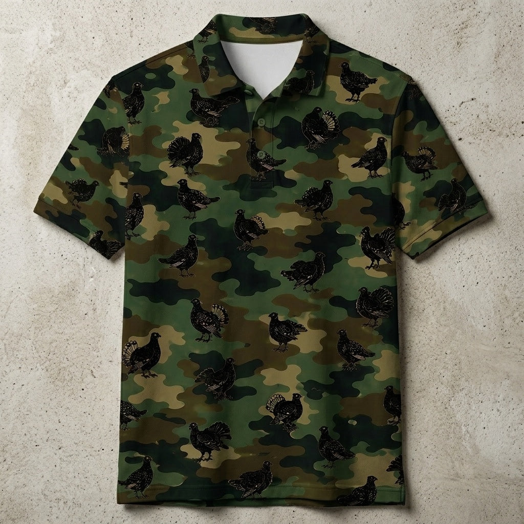 Grouse Camouflage Millitary Men Polo Shirt