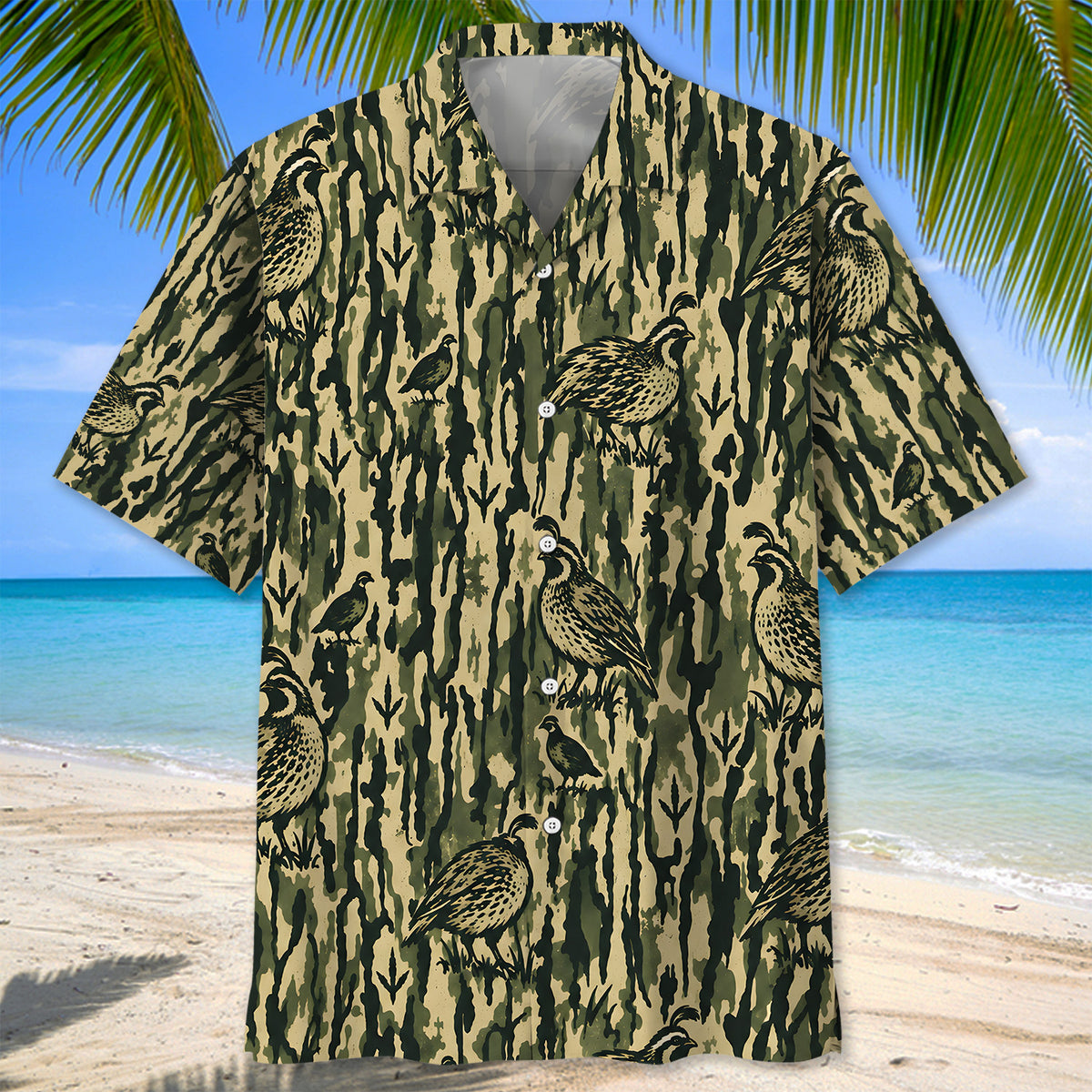 Quail Stripe Camouflage Hawaiian Shirt