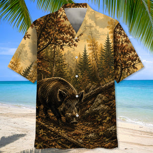 Feral Pig Fall Forest Hawaiian Shirt