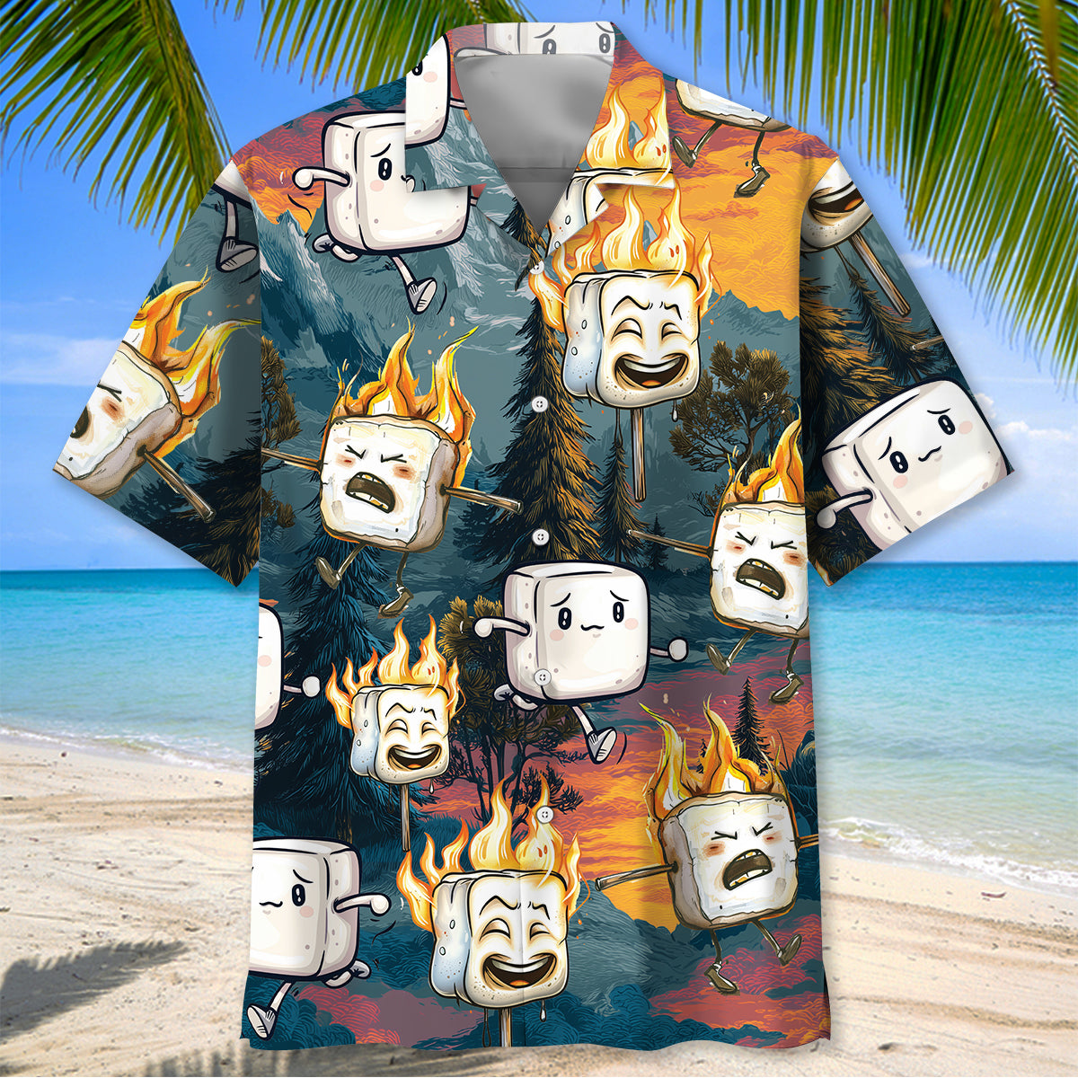 Funny Marshmallow Emotions Hawaiian Shirt