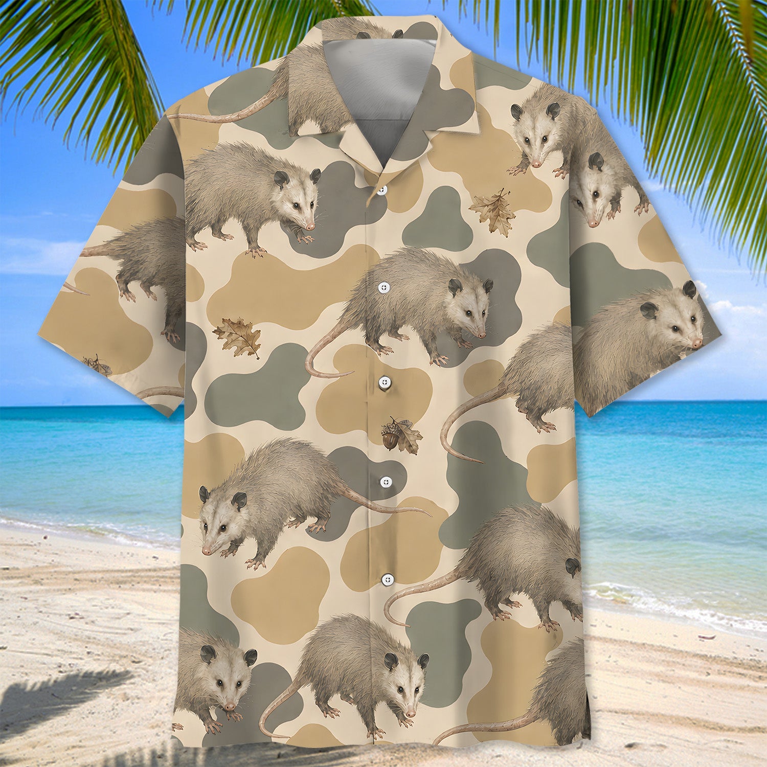 Opossum Camouflage Hawaiian Shirt