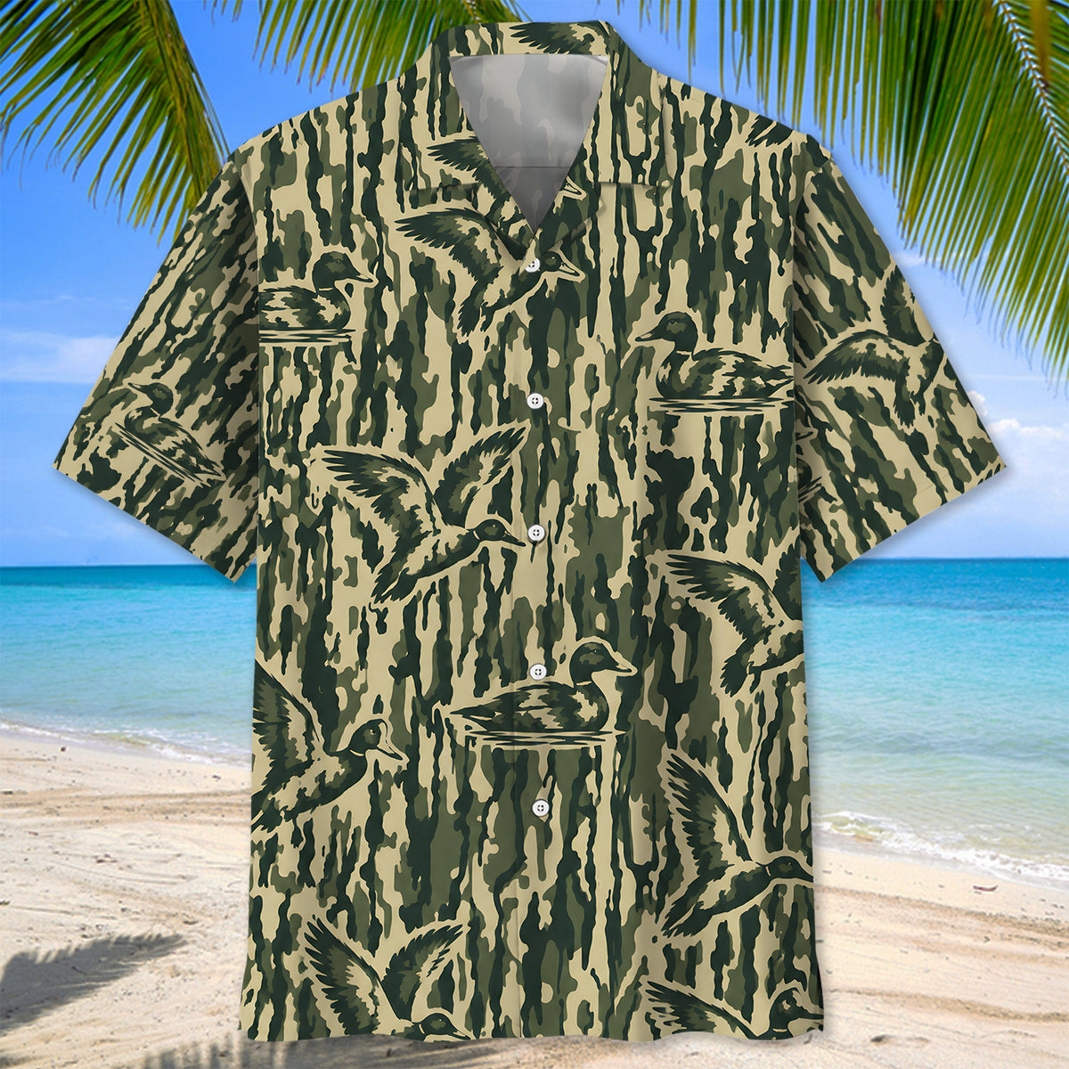 Duck Stripe Camouflage Hawaiian Shirt