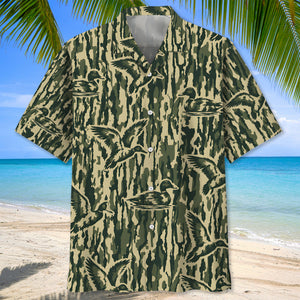 Duck Stripe Camouflage Hawaiian Shirt