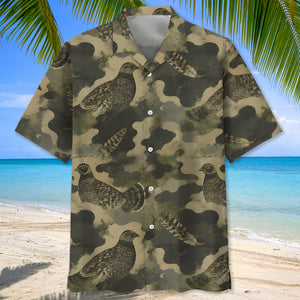 Grouse Camouflage Graphic Pattern Hawaiian Shirt