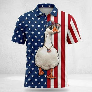 America Geese Hunting Funny Men Polo Shirt