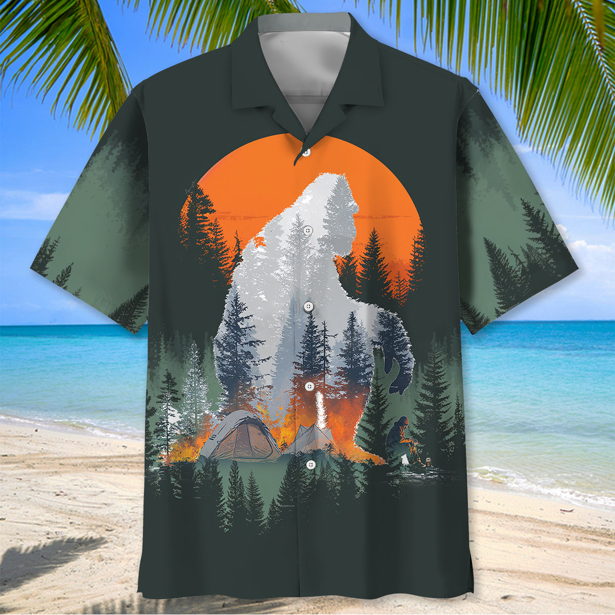 Campfire Stories with Bigfoot Hawaiian Shirt