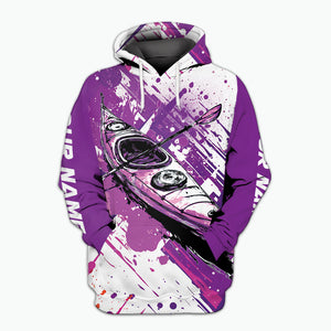 Custom Name Kayaking Purple All Over Print Shirt
