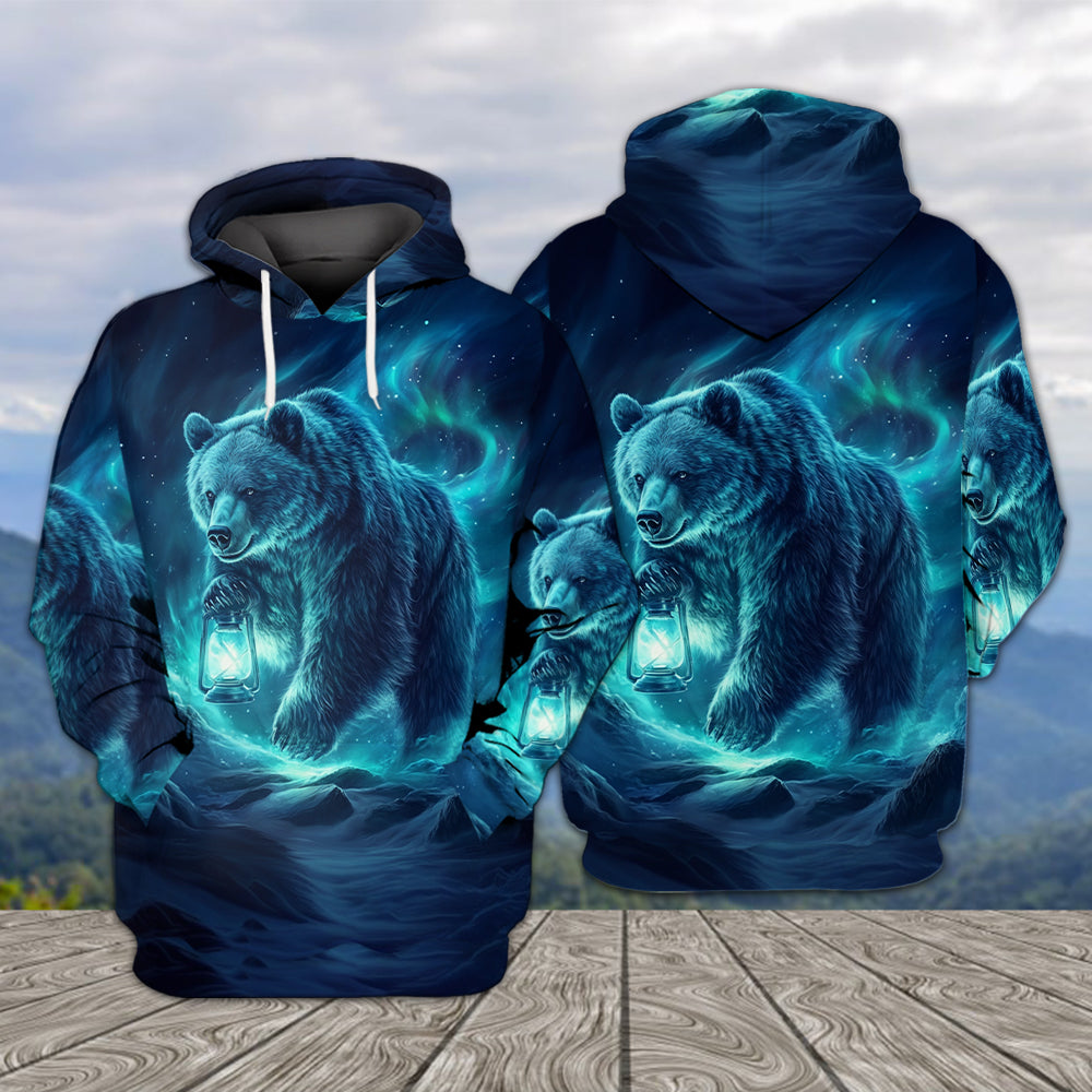 Wild Bear In The Night All Over Print Shirt