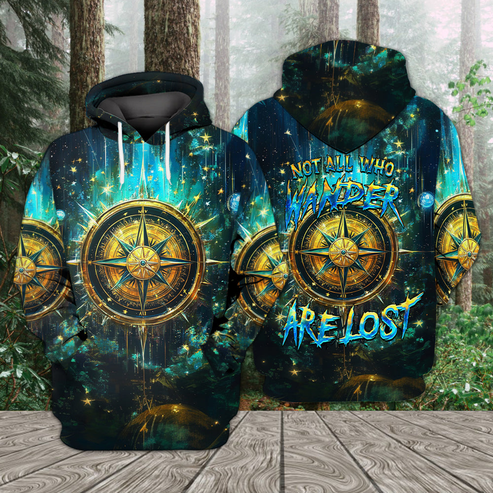 Not All Who Wander Fantasy Compass All Over Print Shirt