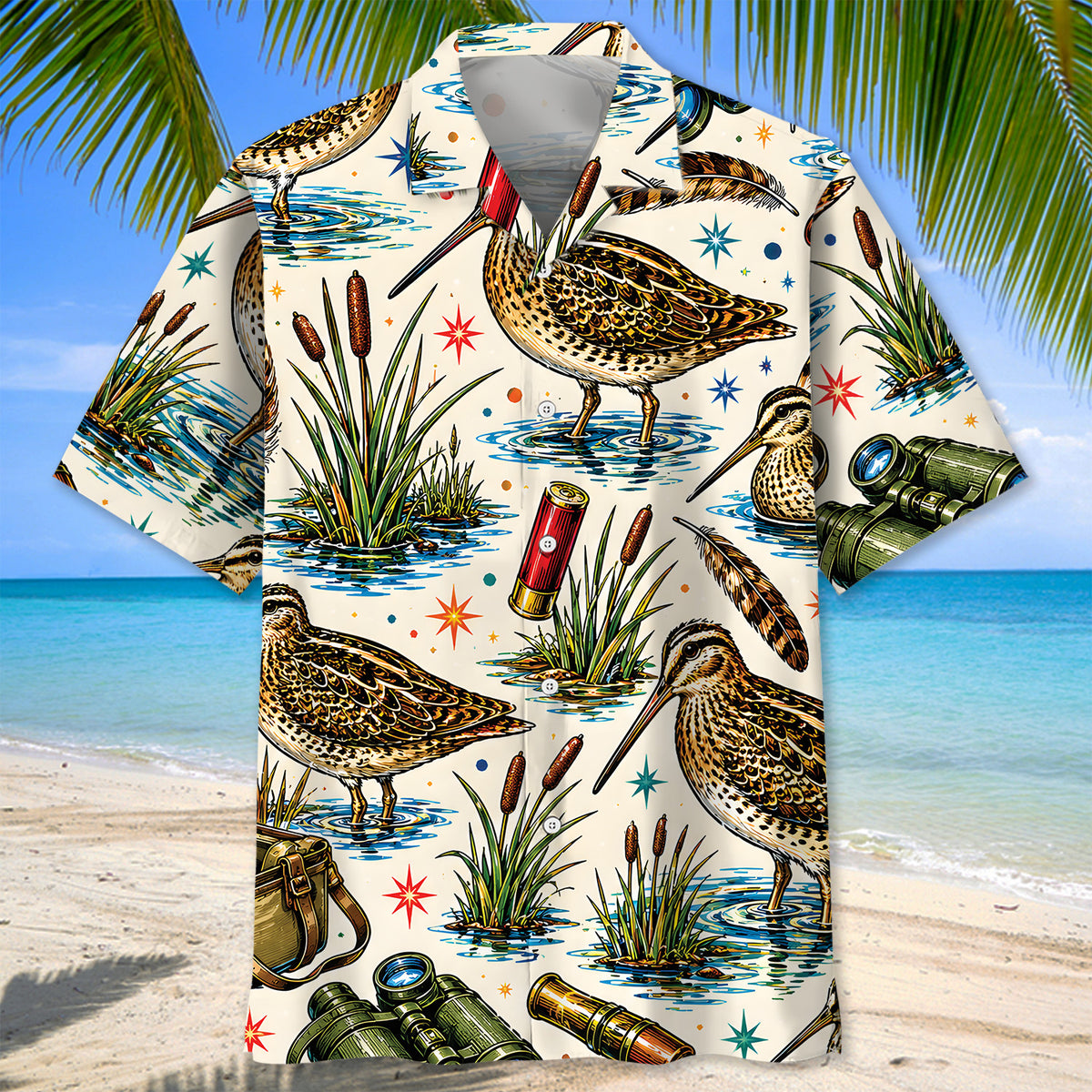 Snipe Vintage Art Colorful Hawaiian Shirt