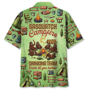 Sasquatch Campfire Drinking Team Hawaiian Shirt