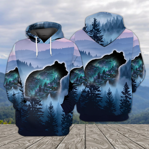 Aurora Bear Adventure Mountain All Over Print Shirt