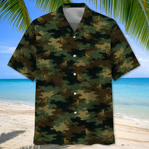 Mourning Dove Camouflage Millitary Hawaiian Shirt