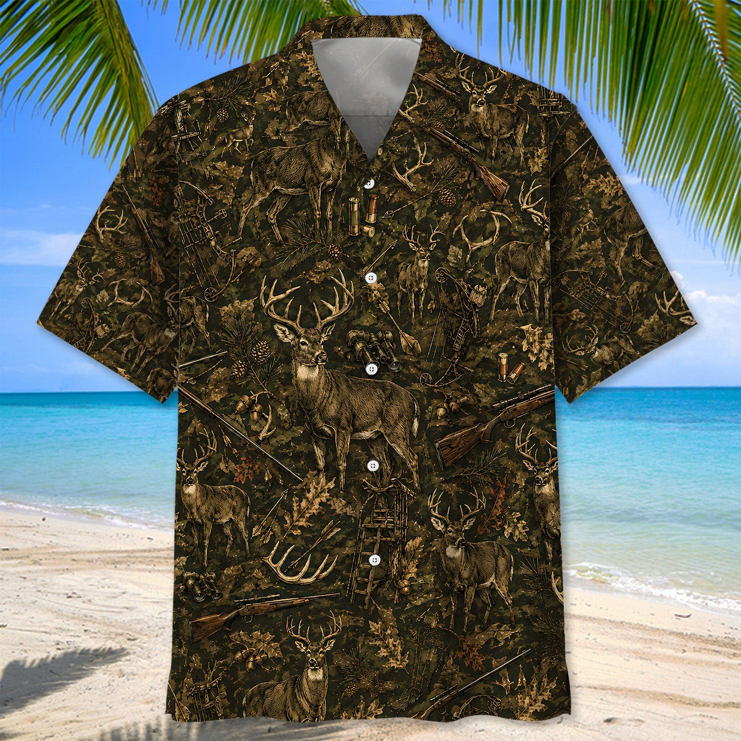 Vintage Deer Hunting Hawaiian Shirt