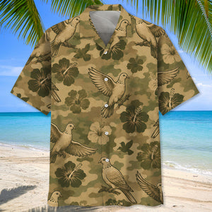 Wild Dove Hibiscus Camouflage Hawaiian Shirt
