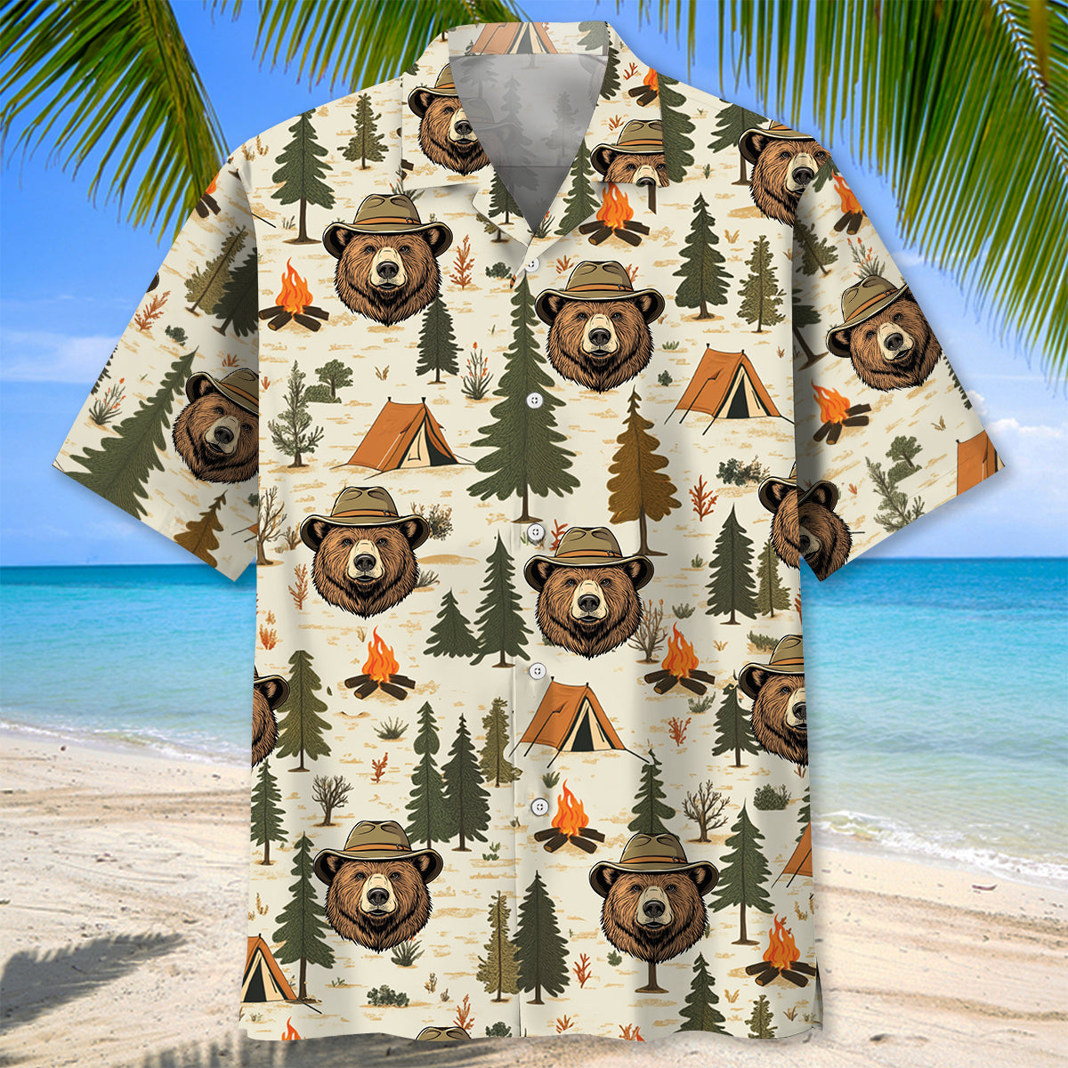 Cool Bear Camping Hawaiian Shirt