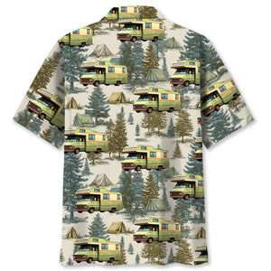 Vintage RV Motorhome Camping Hawaiian Shirt