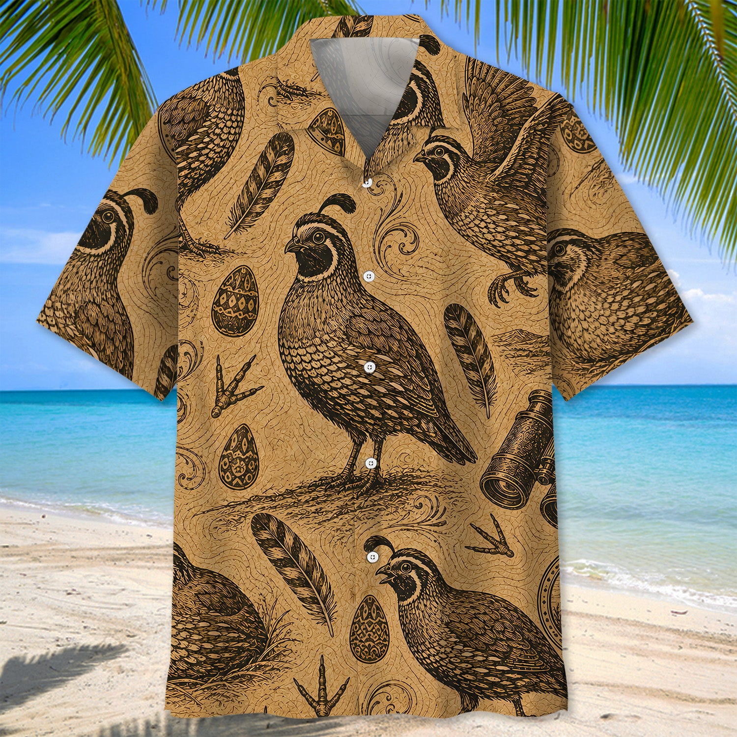 Quail Hunting Vintage Artwork Hawaiian Shirt