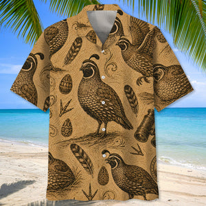 Quail Hunting Vintage Artwork Hawaiian Shirt