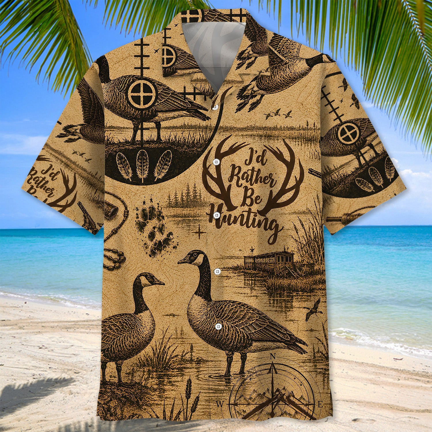 Goose I'd Rather Be Hunting Hawaiian Shirt