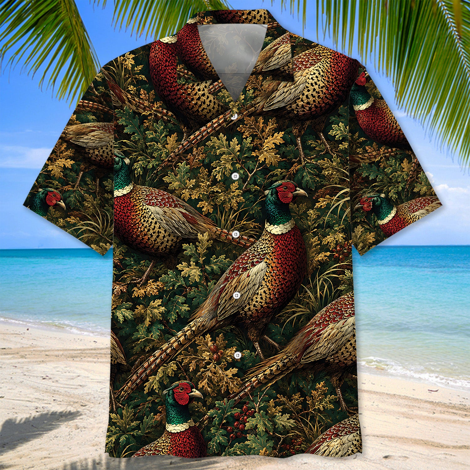 Vintage Wild Pheasant Hunting Hawaiian Shirt