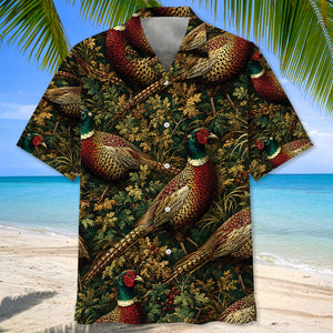 Vintage Wild Pheasant Hunting Hawaiian Shirt