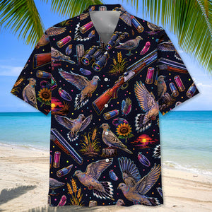 Dove Hunting Graphic Pattern Hawaiian Shirt