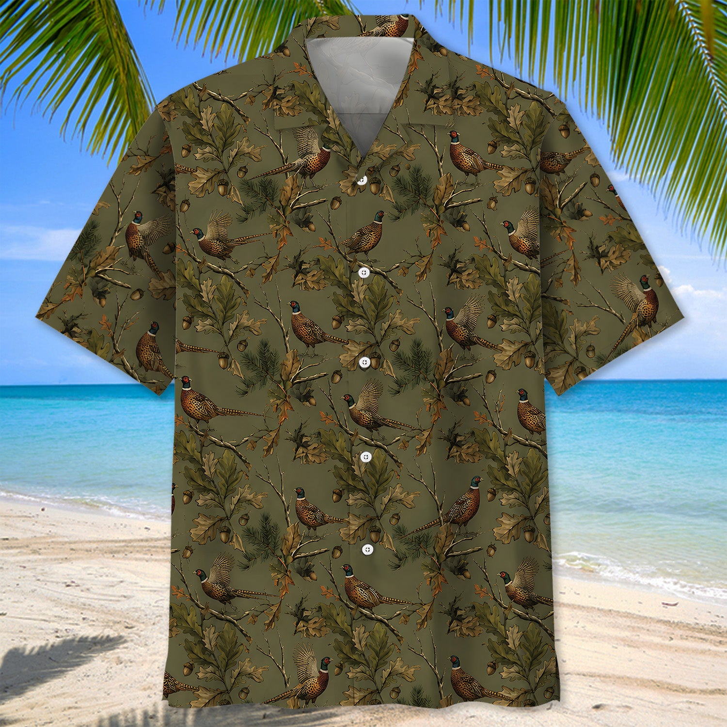 Wild Pheasant Field Heritage Hawaiian Shirt