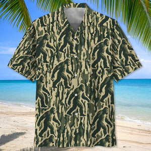 Bigfoot Stripe Camouflage Hawaiian Shirt