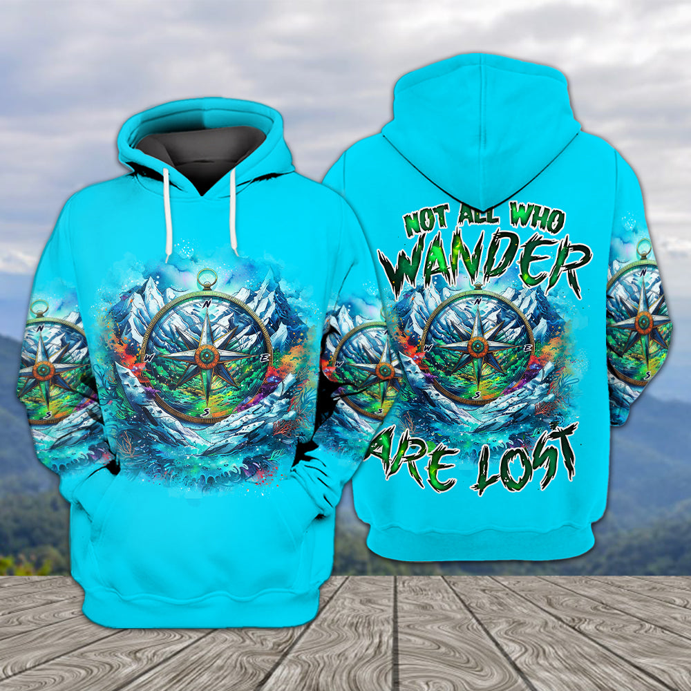Compass Not All Who Wander Are Lost All Over Print Shirt