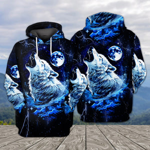 Mystical Wolf Howing Art All Over Print Shirt
