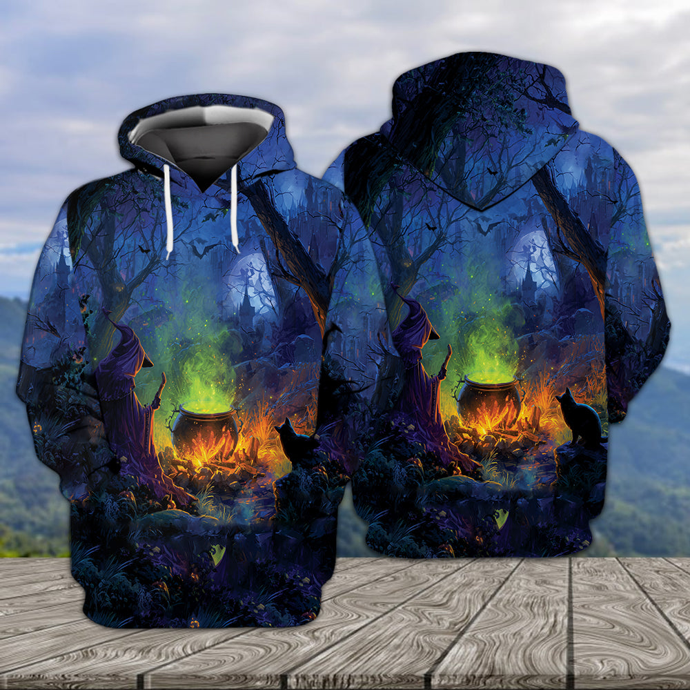 Witch’s Campfire Cauldron  All Over Print Shirt