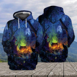 Witch’s Campfire Cauldron  All Over Print Shirt