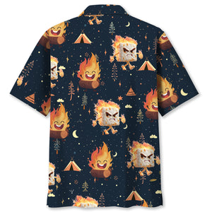 Angry Marshmallow On Fire Hawaiian Shirt