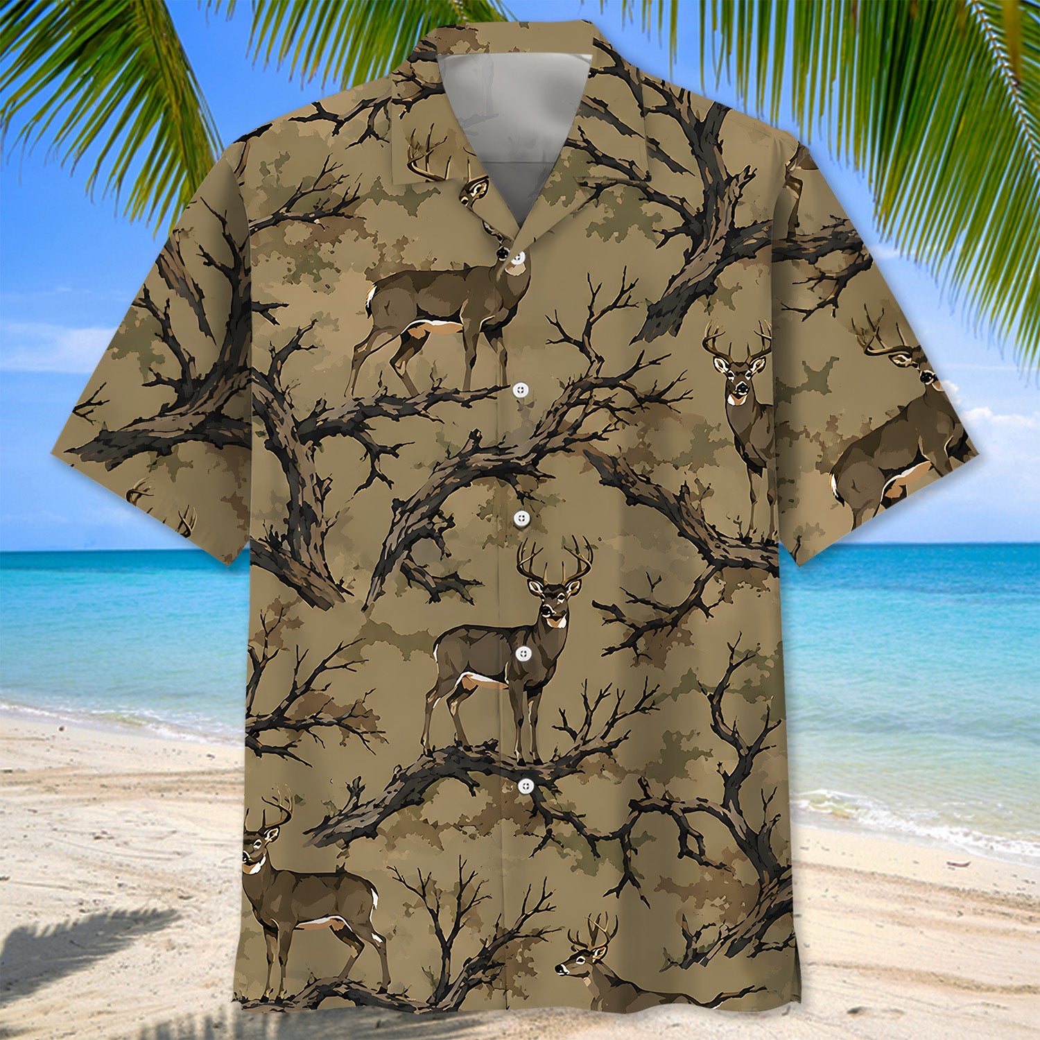 Camo Deer Forest Hawaiian Shirt